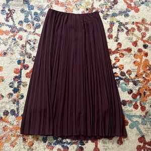 Deep Purple Adjustable Pleated Midi Skirt